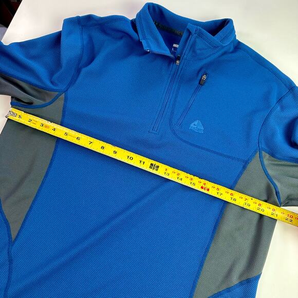 Nike ACG Men's Large Blue & Gray Dri-Fit Pullover Quarter Zip Sweatshirt Outdoor - Picture 6 of 7